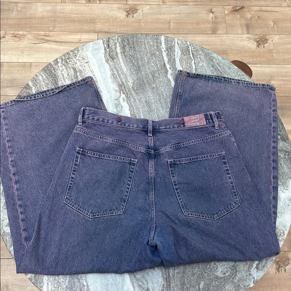 We the Free Purple Wash Electric Feels Dropped Wide Leg Jeans 30 - Picture 10 of 11